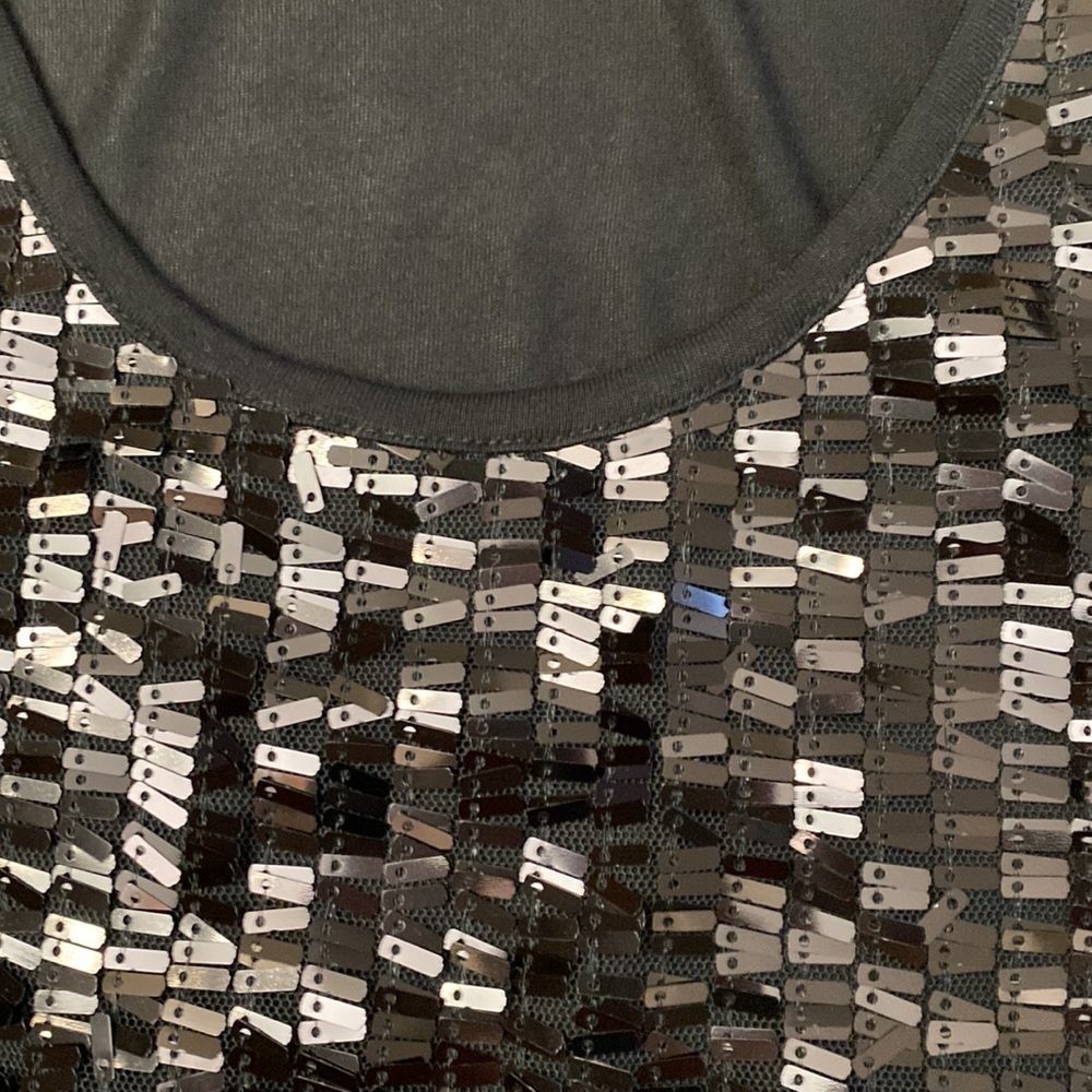 NWT 89th + Madison black sequin sleeveless top Womens 1X plus size Festive party - Picture 3 of 8